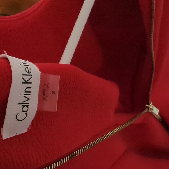 Calvin Klein Red Sleeveless Midi Sheath Dress Size 2 - Picture 8 of 13